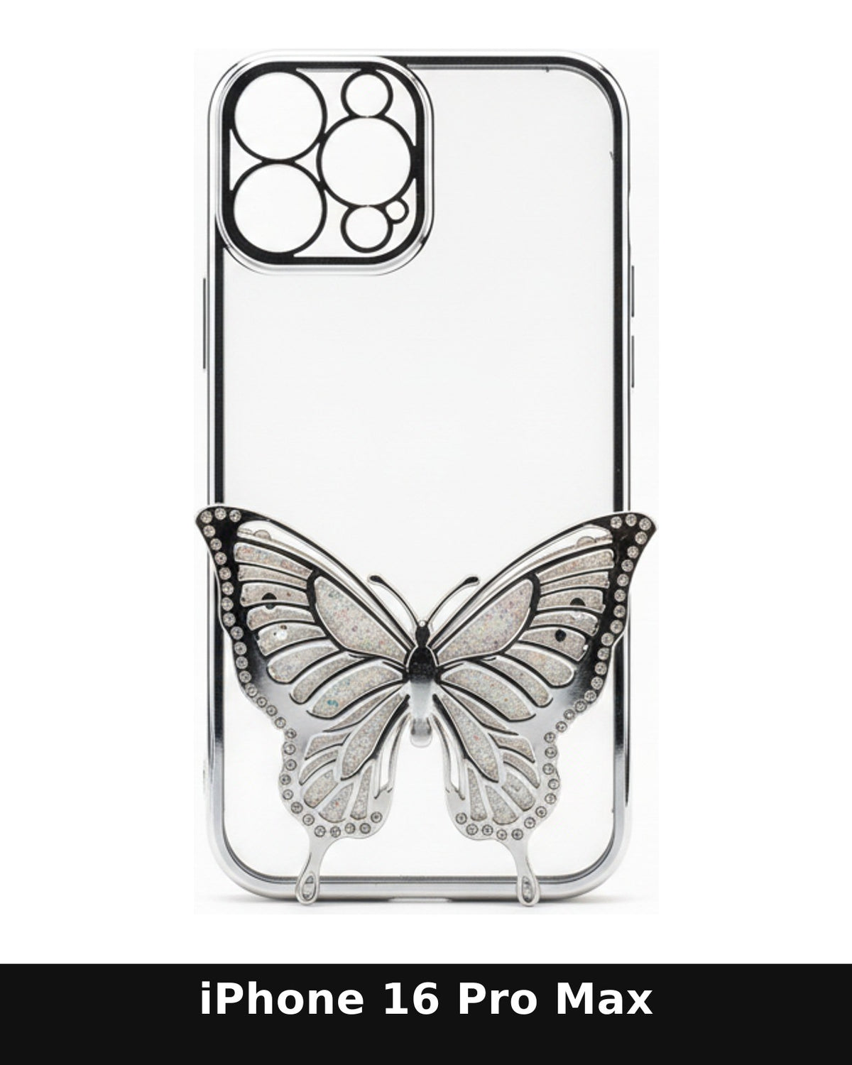 iPhone 16 Pro Max Clear Case with Butterfly Charm