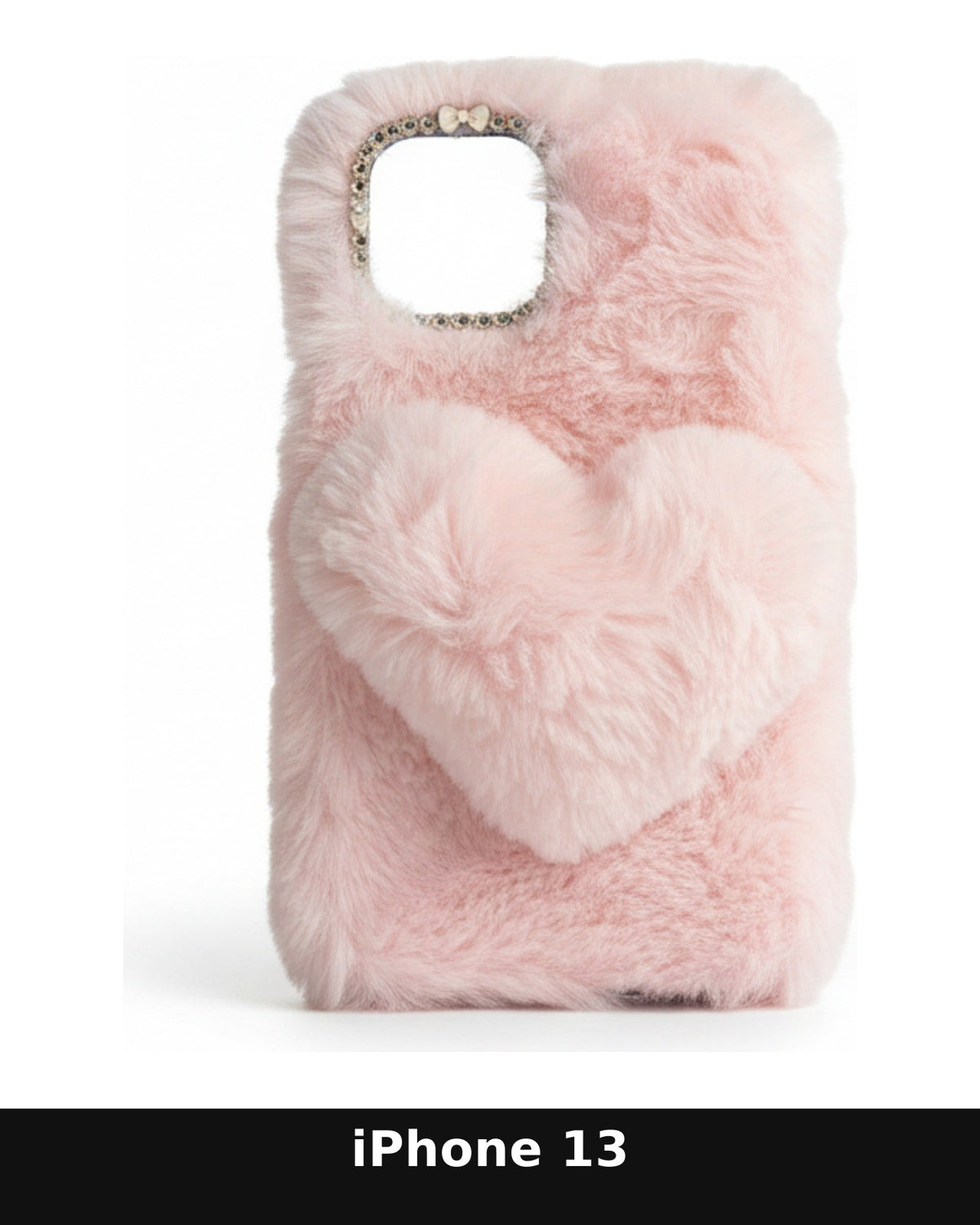 iPhone 13 Pink Fluffy Heart Case