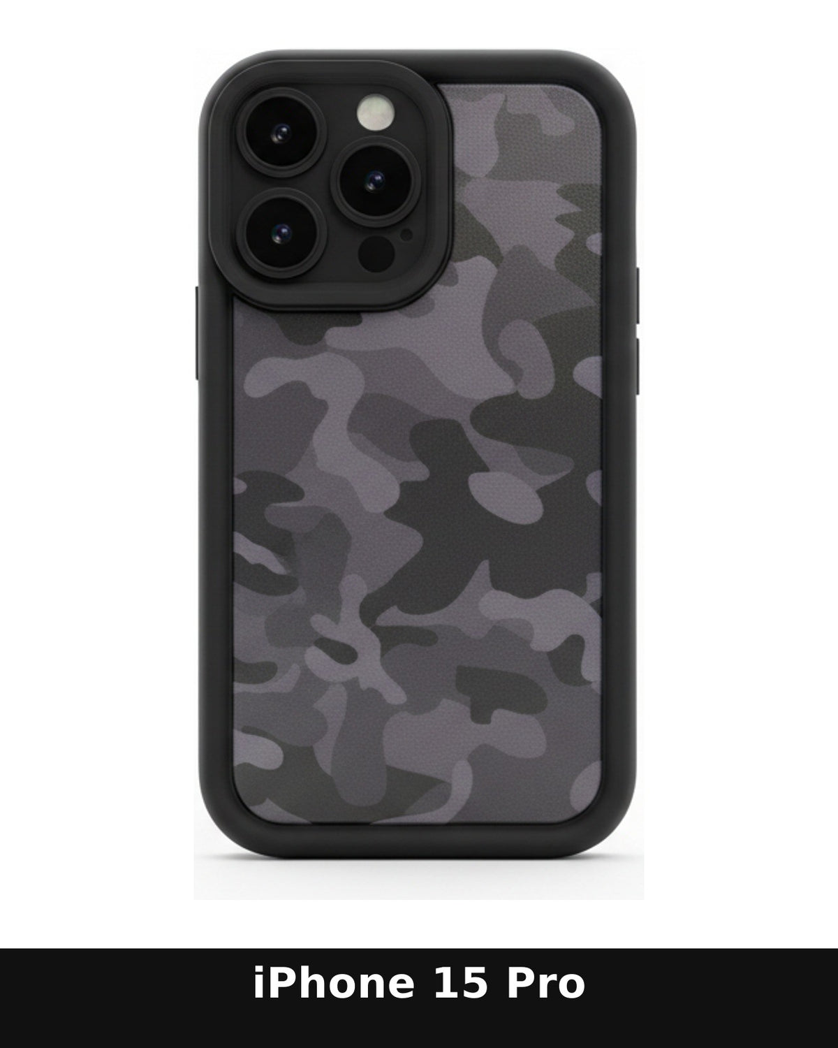 iPhone 15 Pro Grey Camouflage Rugged Case