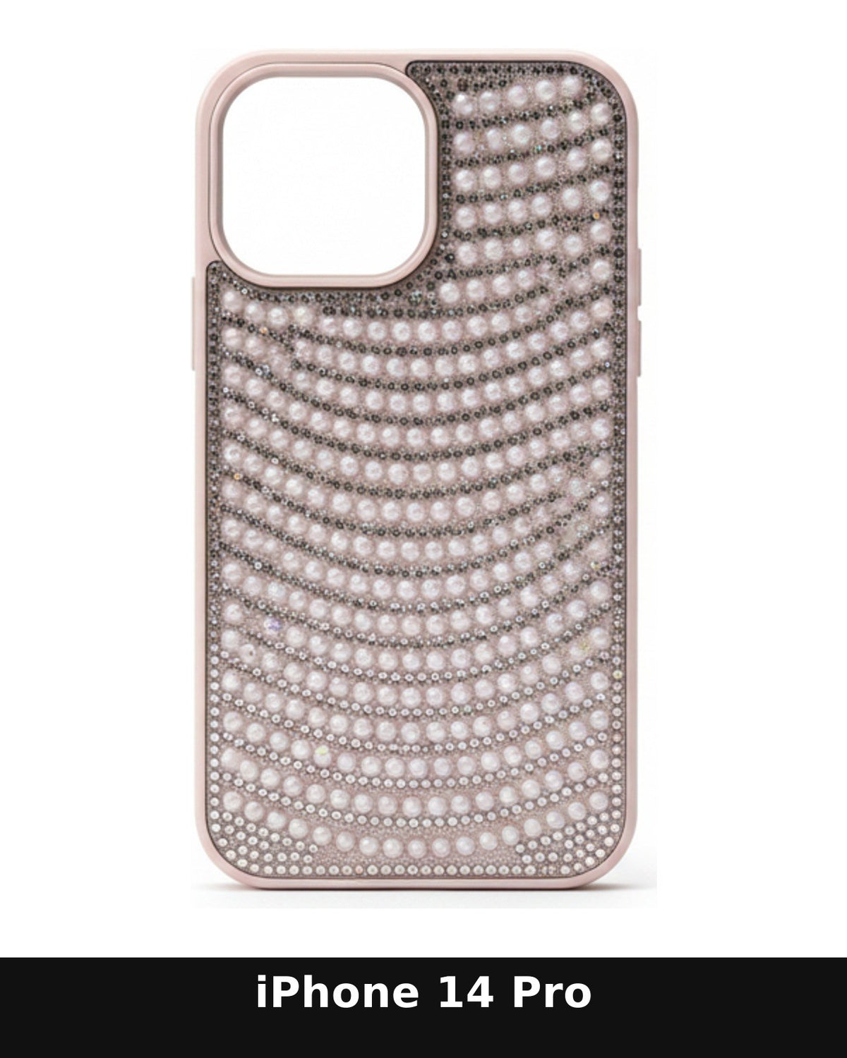 iPhone 14 Pro Champagne Gold Pearl Rhinestone Case