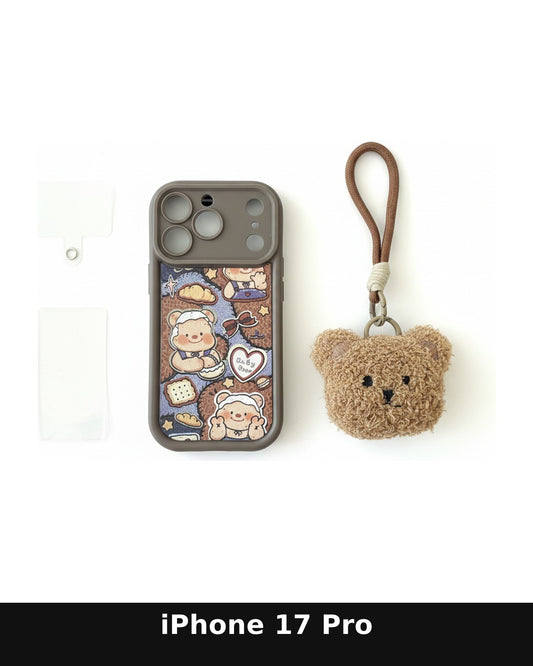iPhone 17 Pro Cute Bear Pattern Case