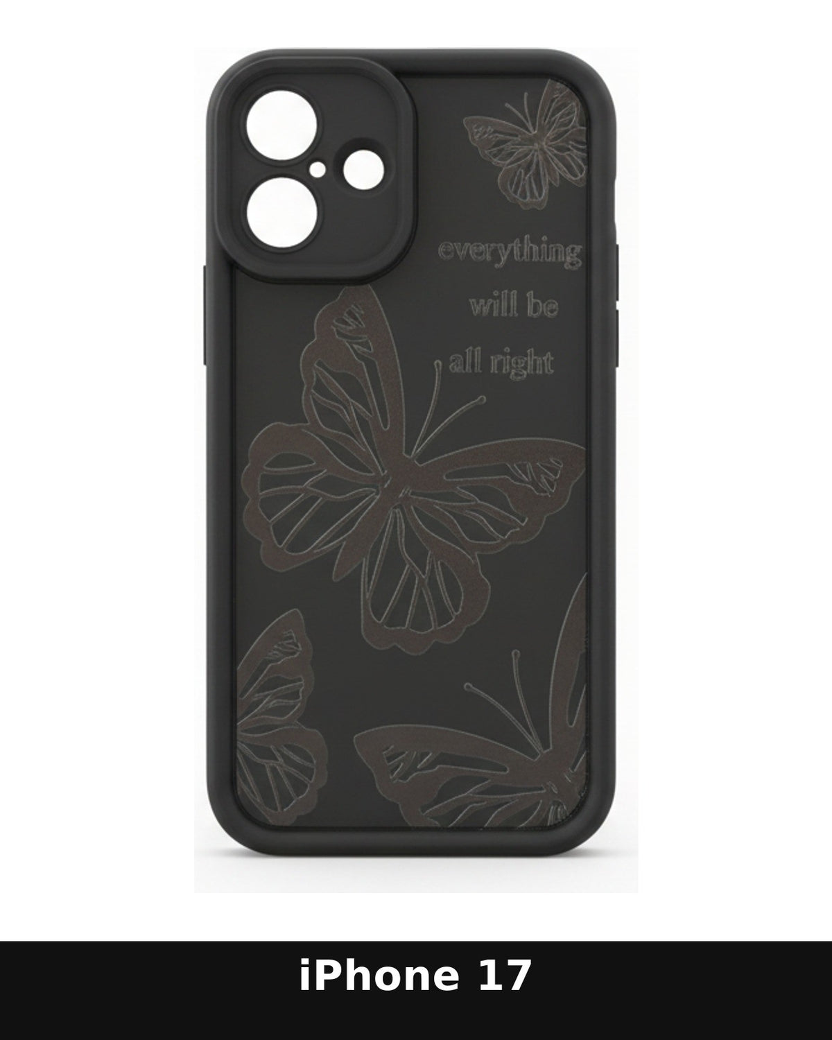 iPhone 17 Black Butterfly Design Case