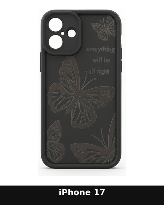 iPhone 17 Black Butterfly Design Case