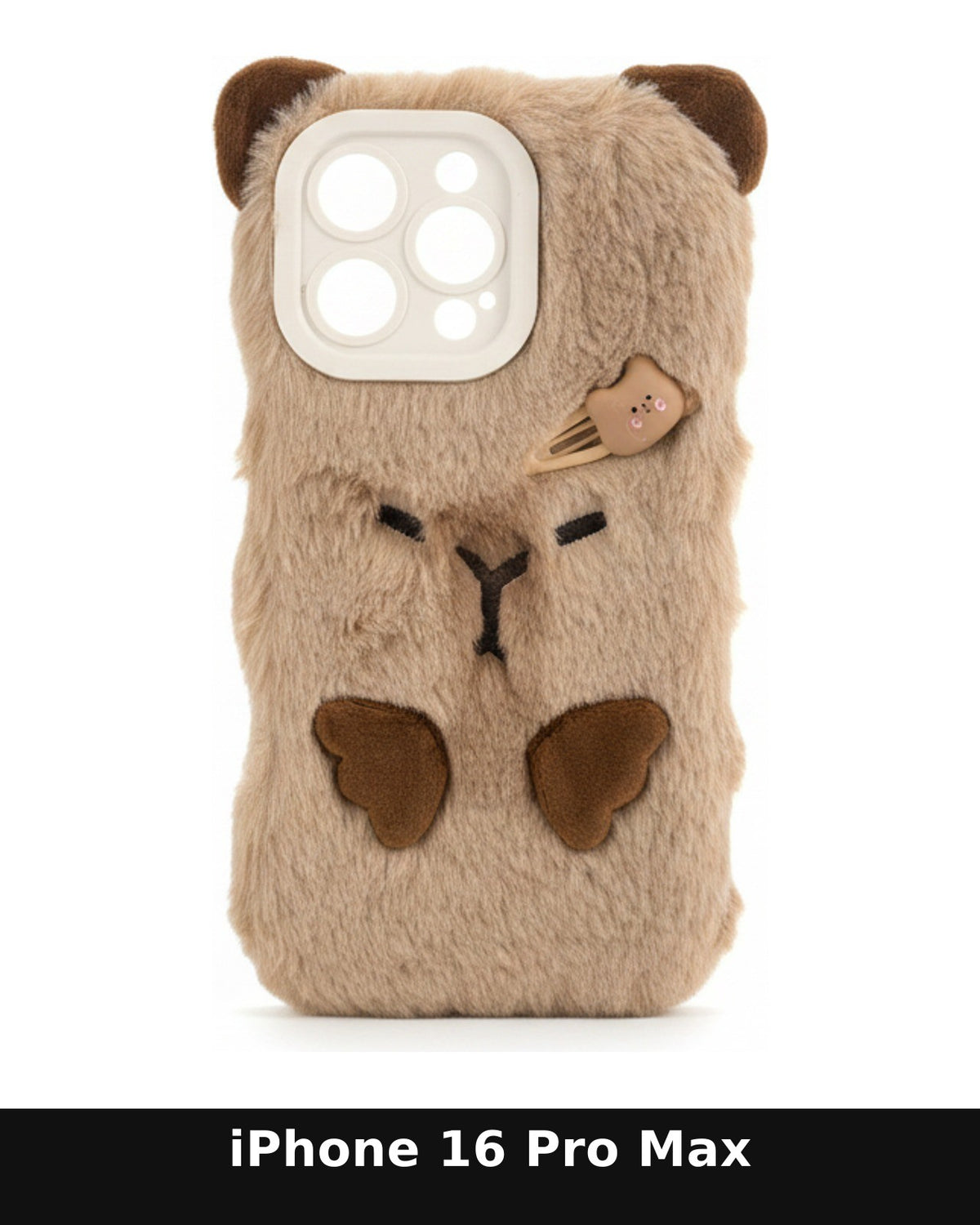 iPhone 16 Pro Max Faux Fur Bear Case