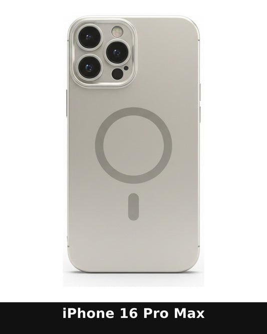 iPhone 16 Pro Max Silver Metallic Finish Case