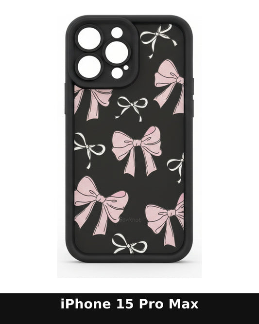 iPhone 15 Pro Max Black Bowknot Pattern Case