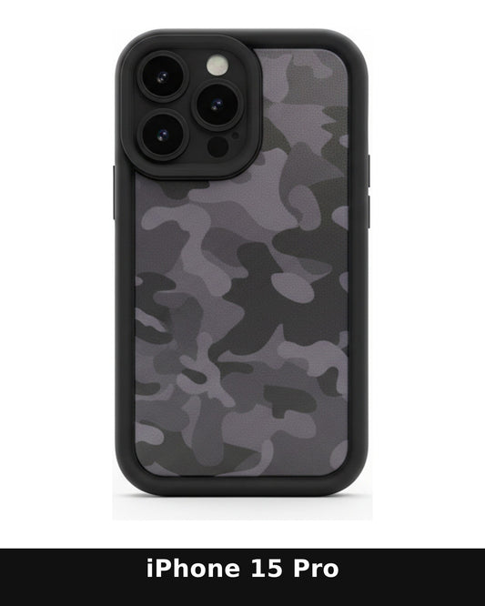 iPhone 15 Pro Grey Camouflage Rugged Case