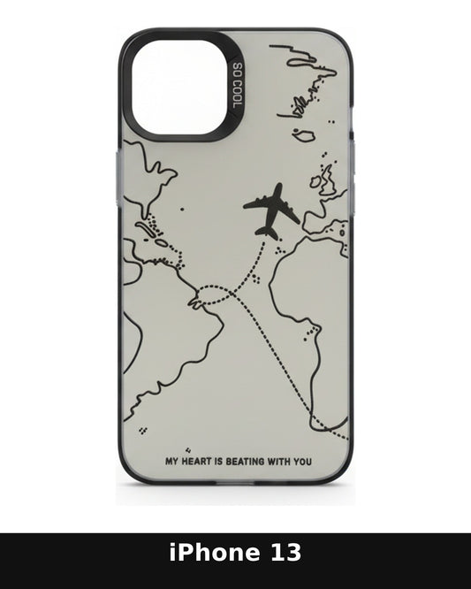 iPhone 13 World Map Airplane Design Case