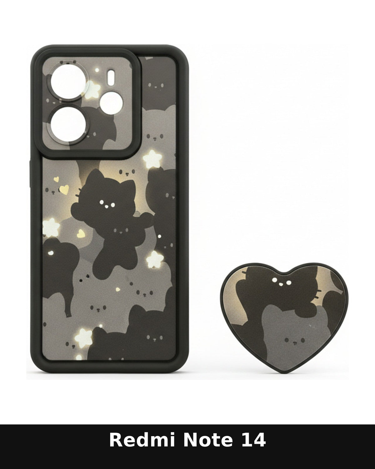 Redmi Note 14 Cartoon Pattern Case with PopGrip