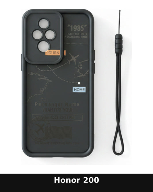 Honor 200 Travel Themed Phone Case with Wrist Strap