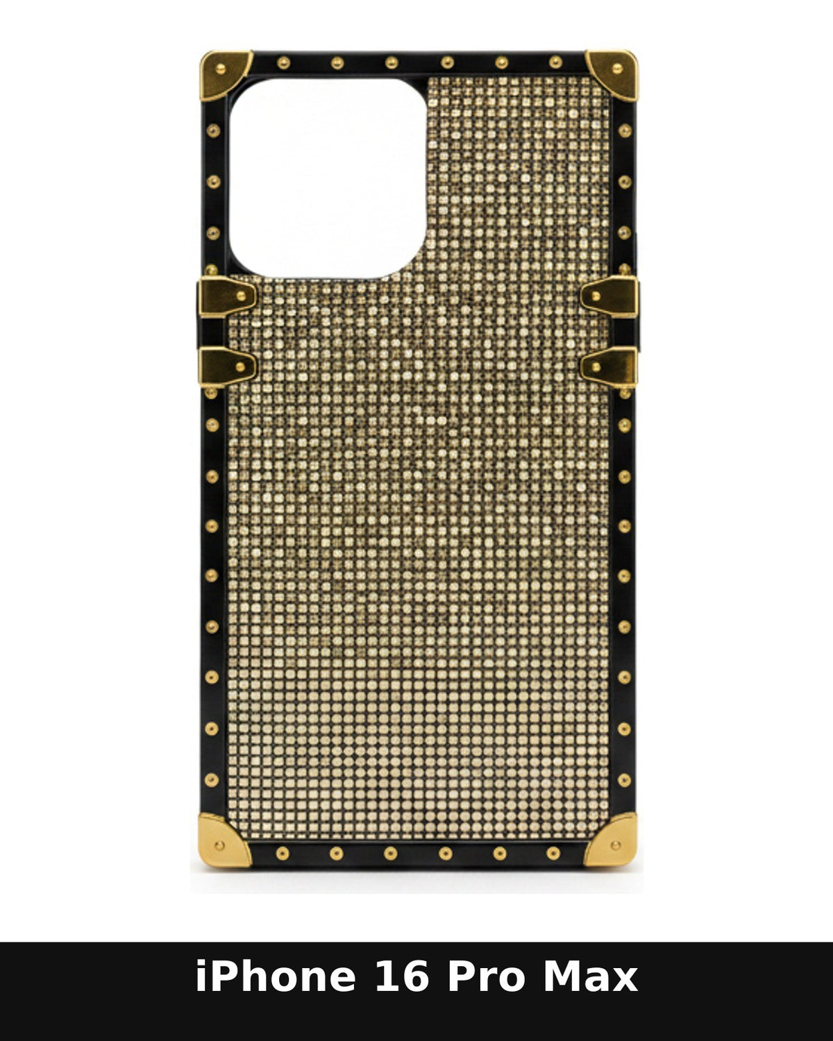 iPhone 16 Pro Max Gold Mesh Ring Holder Case
