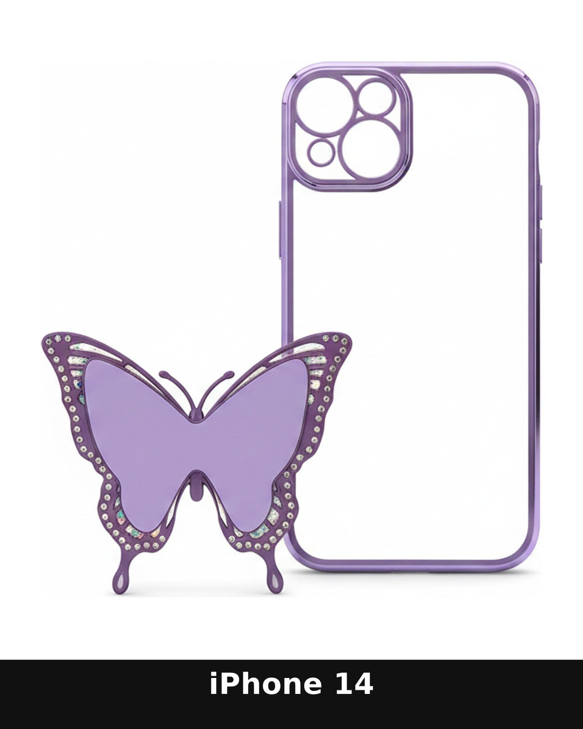 iPhone 14 Clear Case with Purple Trim