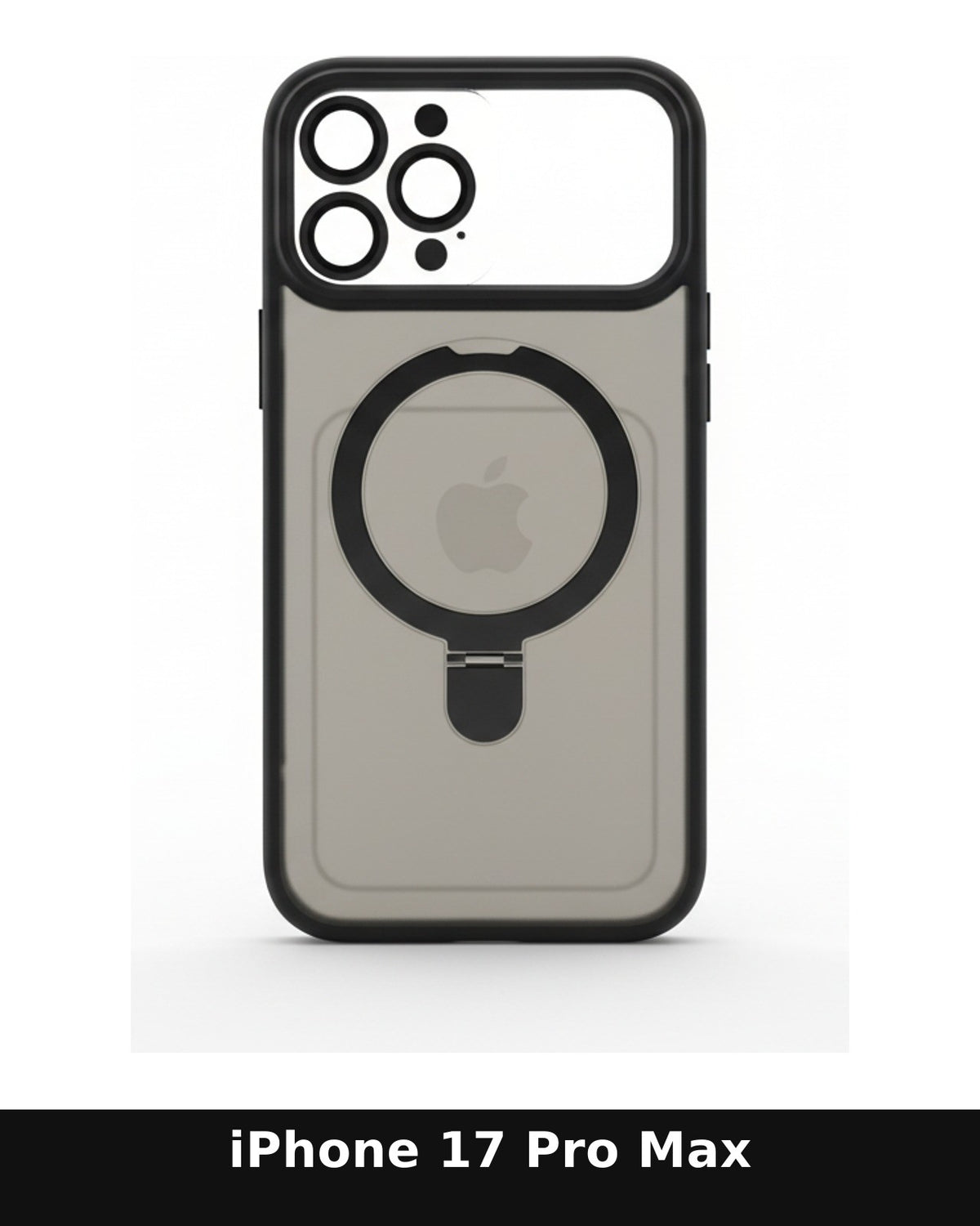 iPhone 17 Pro Max Smoky Black Ring Holder Case