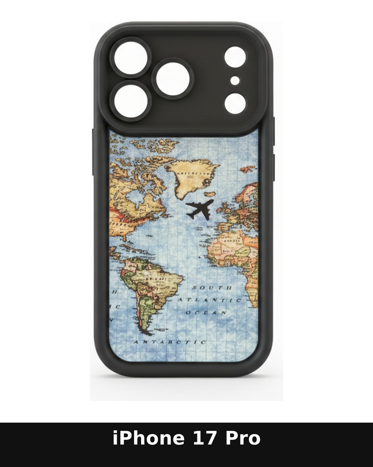 iPhone 17 Pro Black World Map Case