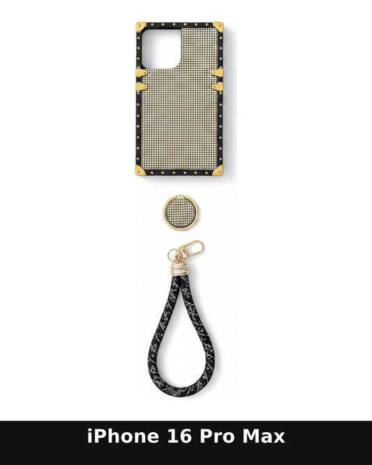iPhone 16 Pro Max Luxury Grid Design Case Set