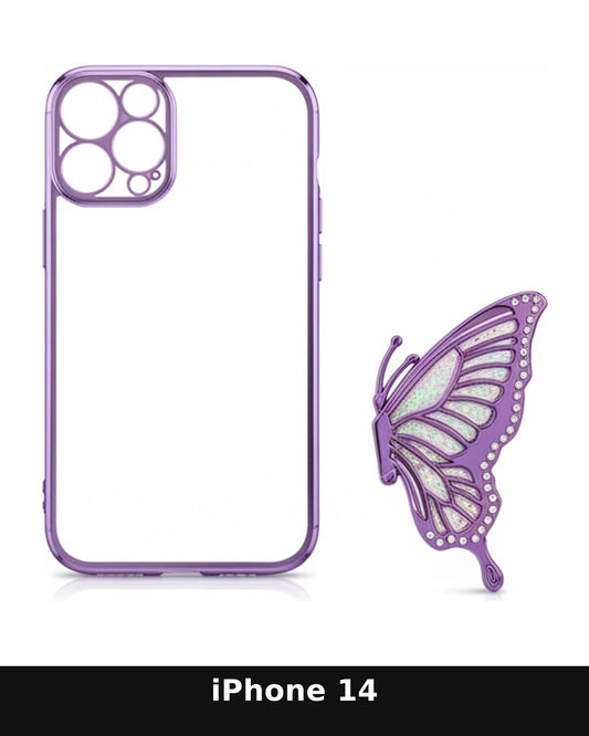 iPhone 14 Clear Case with Purple Camera Frame