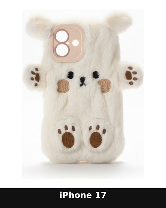 iPhone 17 White Plush Animal Case