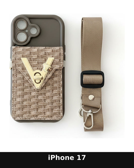 iPhone 17 Patterned Wallet Case With Strap